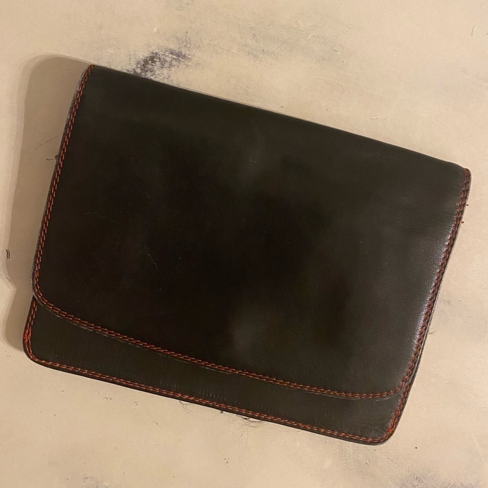 Genuine all black leather wallet L@@K